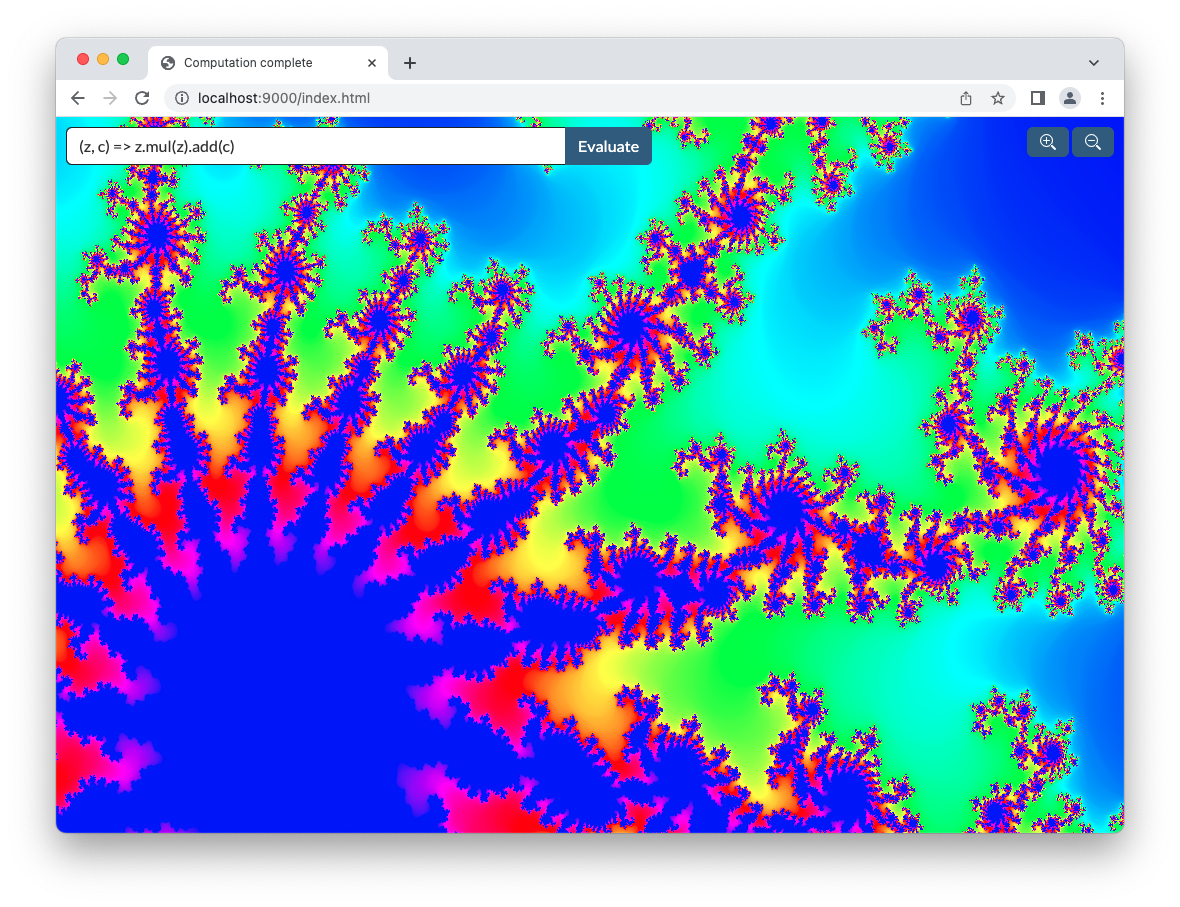 screenshots of mandelbrot